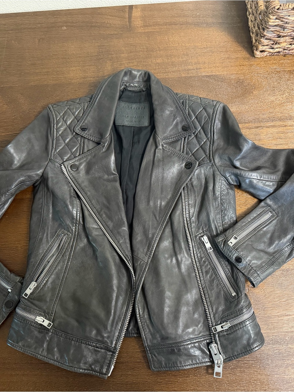 Women's Black Quilted Leather Moto Jacket